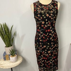 Calvin Klein Floral Embroidered Lace Dress